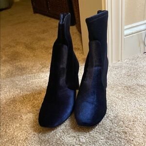 Ann Taylor Blue Heeled Boots with Classic Design